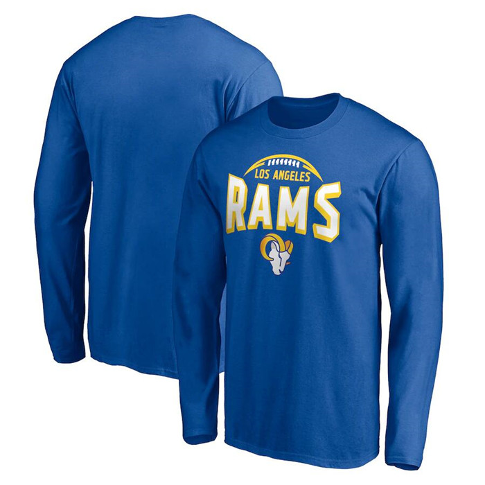 Men's Royal Los Angeles Rams Clamp Down Long Sleeve T-Shirt